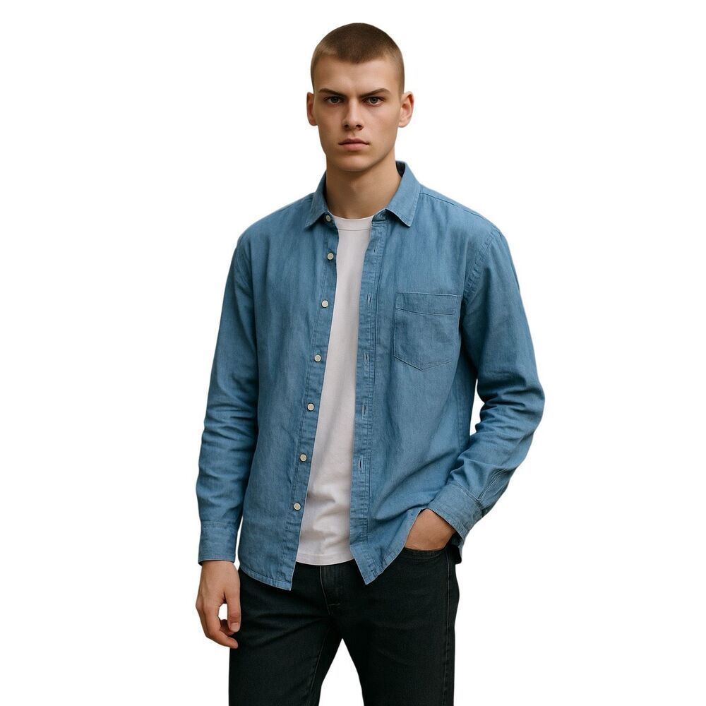 Caribbean 100% Linen Long Sleeve Button Down Shirt L